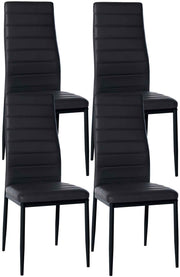 Set van 4 eetkamerstoelen Mayfair zwart,Kunstleer schwarz