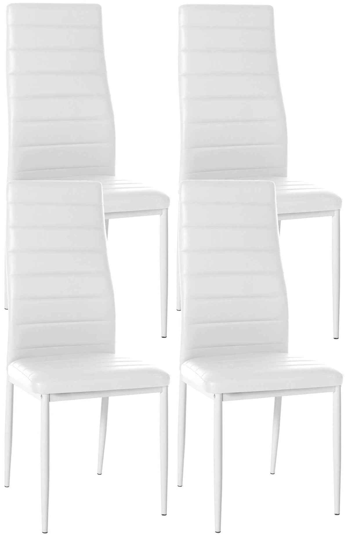 Set van 4 eetkamerstoelen Mayfair wit,Kunstleer weiß