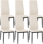 Set van 6 eetkamerstoelen Mayfair creme,Kunstleer creme