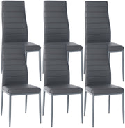 Set van 6 eetkamerstoelen Mayfair grijs,Kunstleer grau