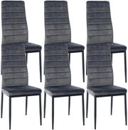 Set van 6 eetkamerstoelen Mayfair grijs,Fluweel grau