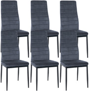 Set van 6 eetkamerstoelen Mayfair licht grijs,Fluweel hellgrau