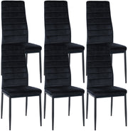 Set van 6 eetkamerstoelen Mayfair zwart,Fluweel schwarz