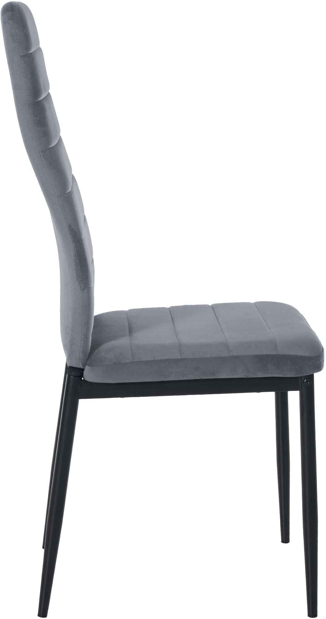 Set van 4 eetkamerstoelen Mayfair licht grijs,Fluweel hellgrau