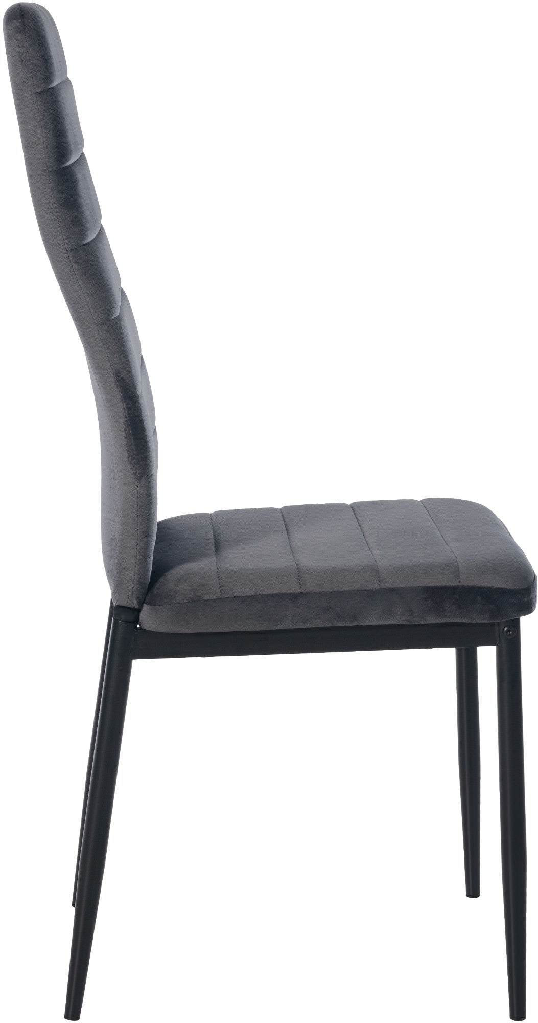 Set van 6 eetkamerstoelen Mayfair grijs,Fluweel grau