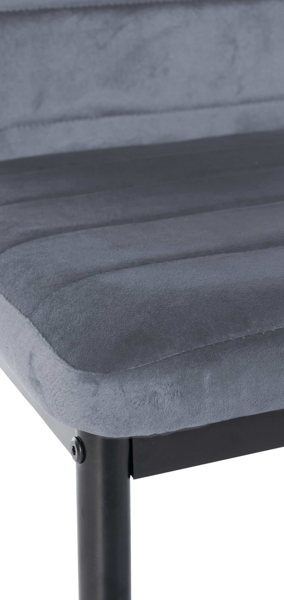 Set van 6 eetkamerstoelen Mayfair licht grijs,Fluweel hellgrau