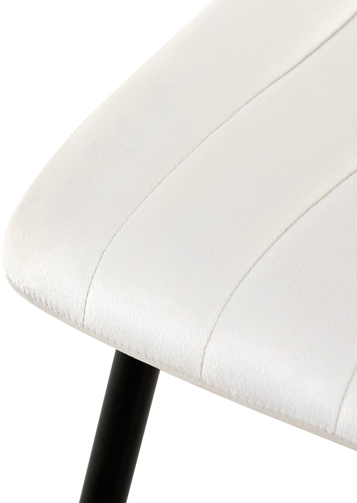 Set van 4 Dijon Eetkamerstoelen cremewit,Fluweel cremeweiß