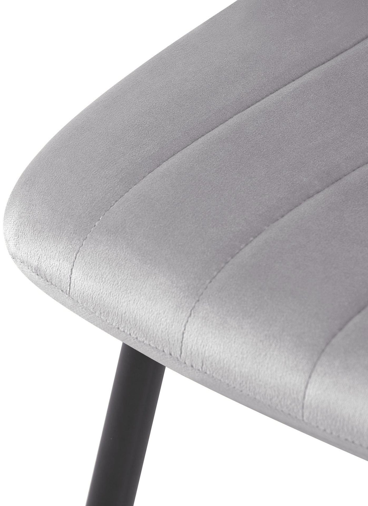 Set van 4 Dijon Eetkamerstoelen grijs,Fluweel grau