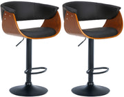 Set van 2 barkrukken Vestal walnoot/zwart,Kunstleer walnuss/schwarz