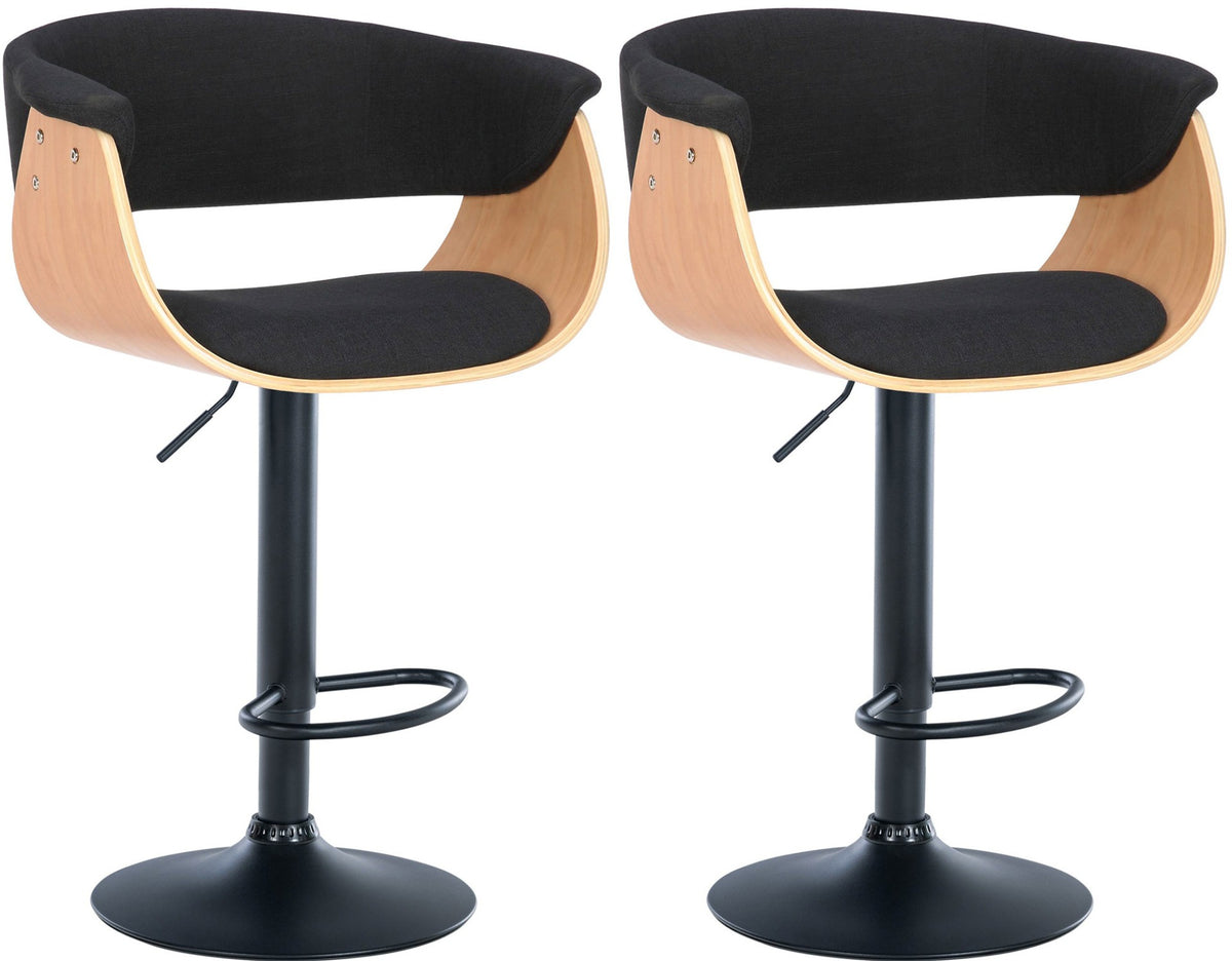Set van 2 barkrukken Vestal natura/zwart,Stof natura/schwarz