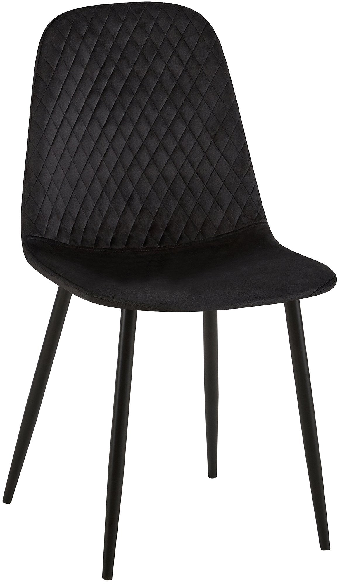 Set van 4 eetkamerstoelen Giverny zwart,Fluweel schwarz