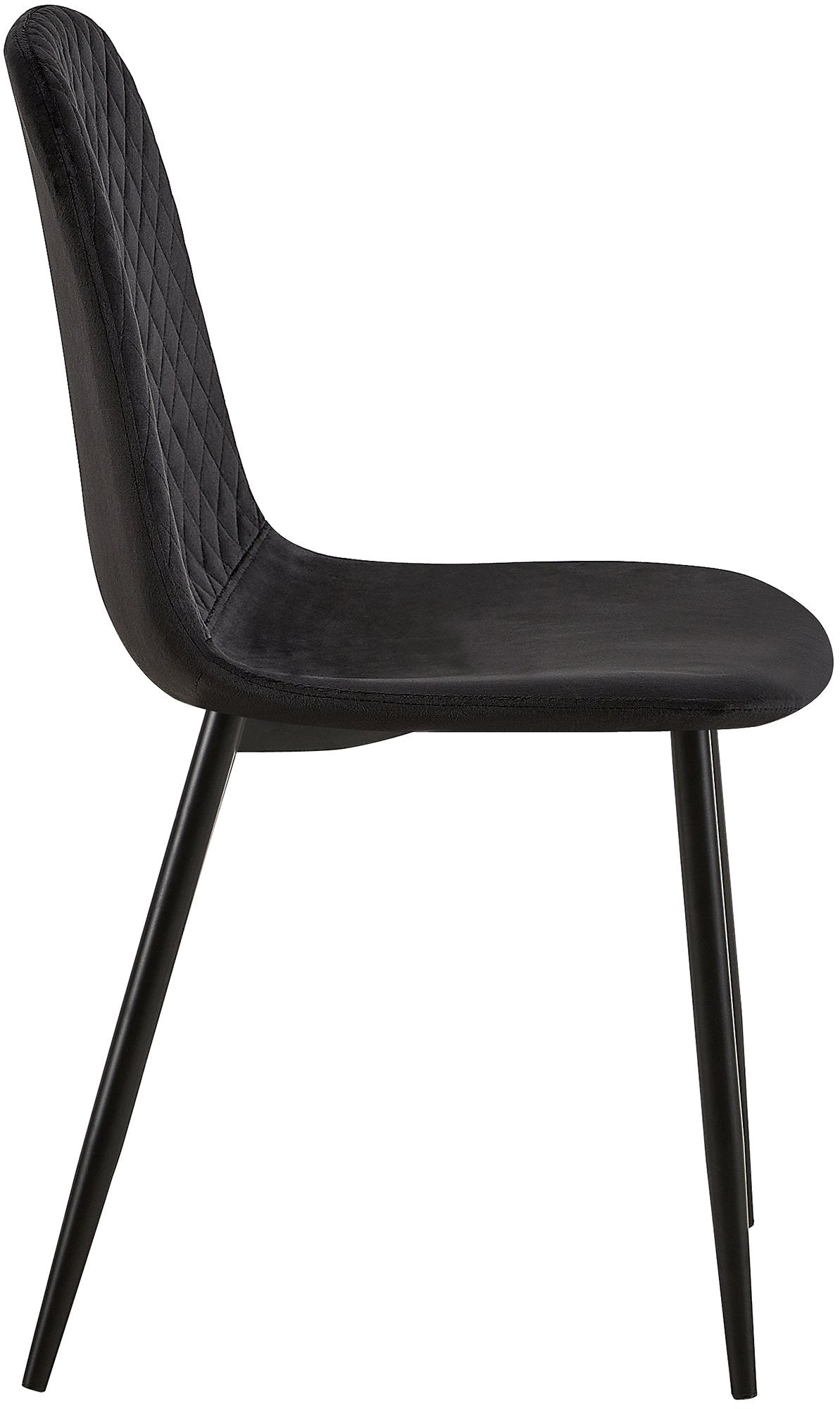 Set van 4 eetkamerstoelen Giverny zwart,Fluweel schwarz