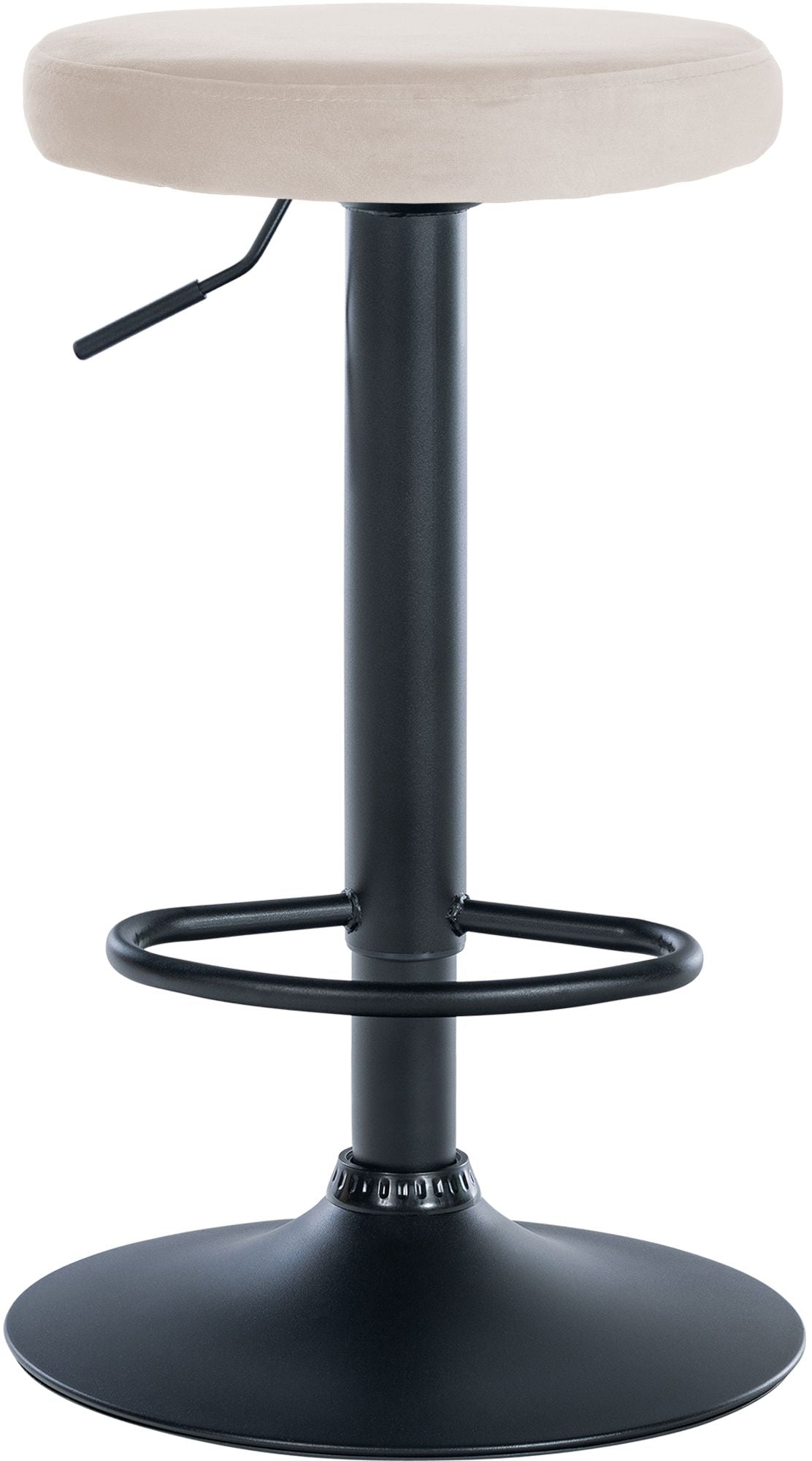 Set van 2 barkrukken Ponte fluweel creme,Metaal mat zwart creme