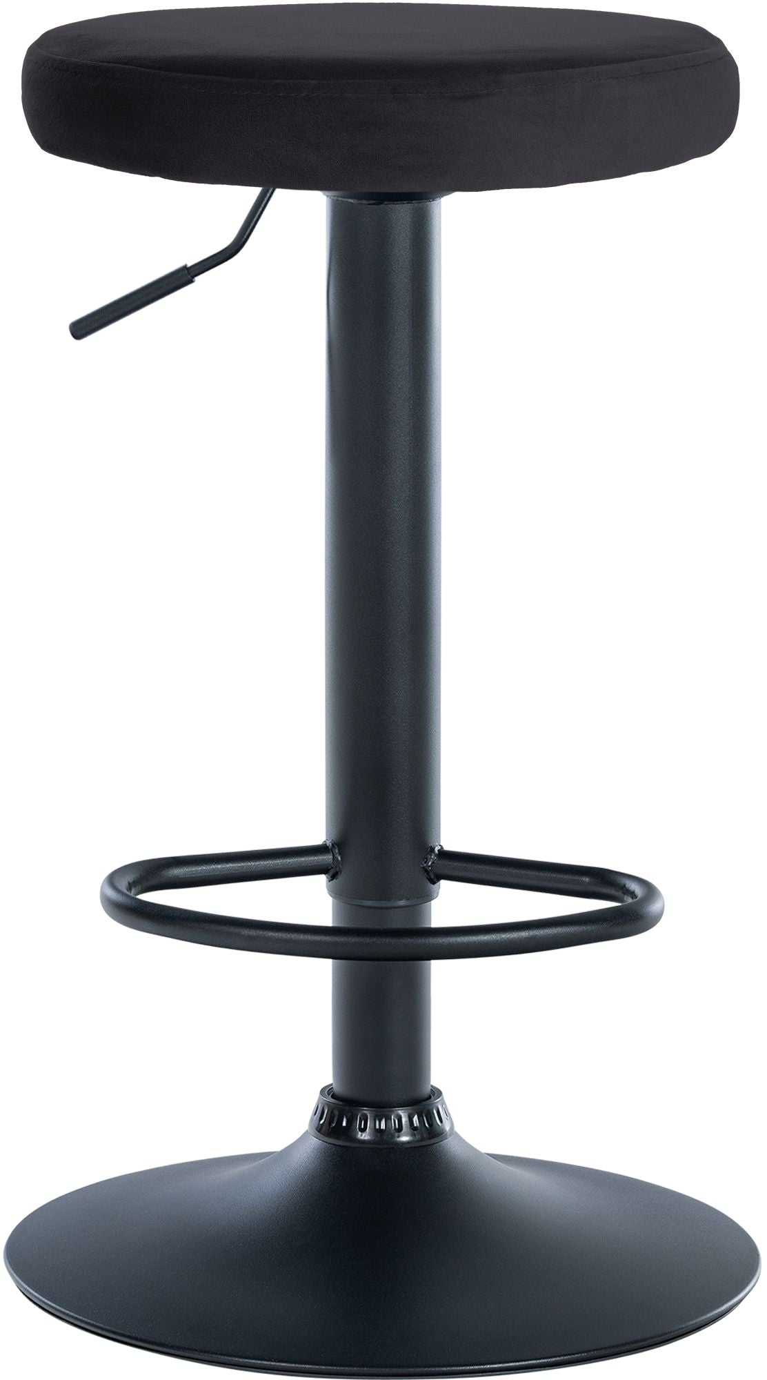 Set van 2 barkrukken Ponte fluweel zwart,Metaal mat zwart schwarz