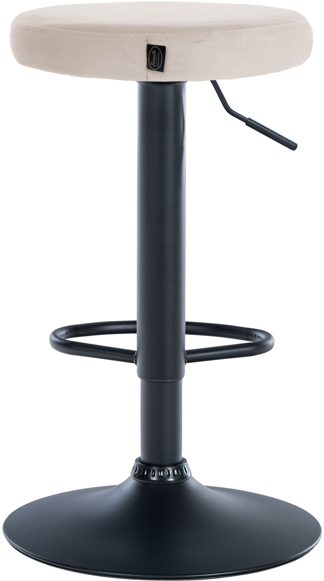Set van 2 barkrukken Ponte fluweel creme,Metaal mat zwart creme