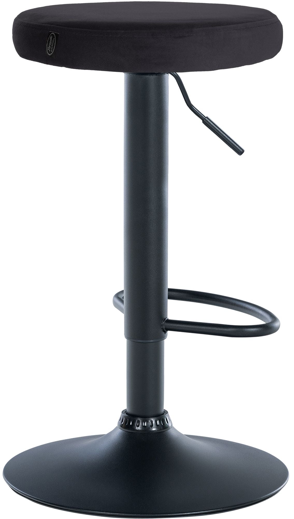 Set van 2 barkrukken Ponte fluweel zwart,Metaal mat zwart schwarz
