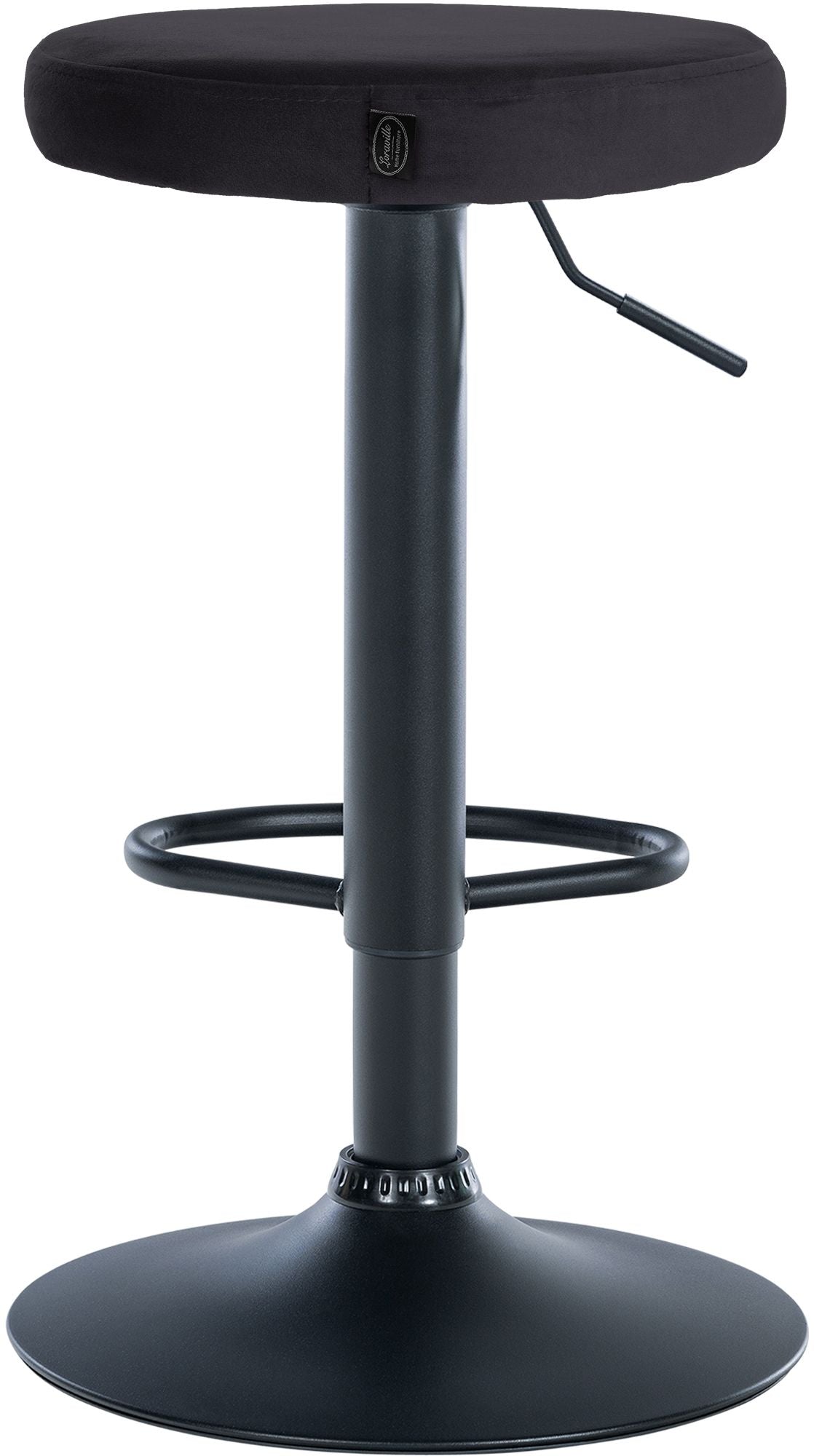 Set van 2 barkrukken Ponte fluweel zwart,Metaal mat zwart schwarz