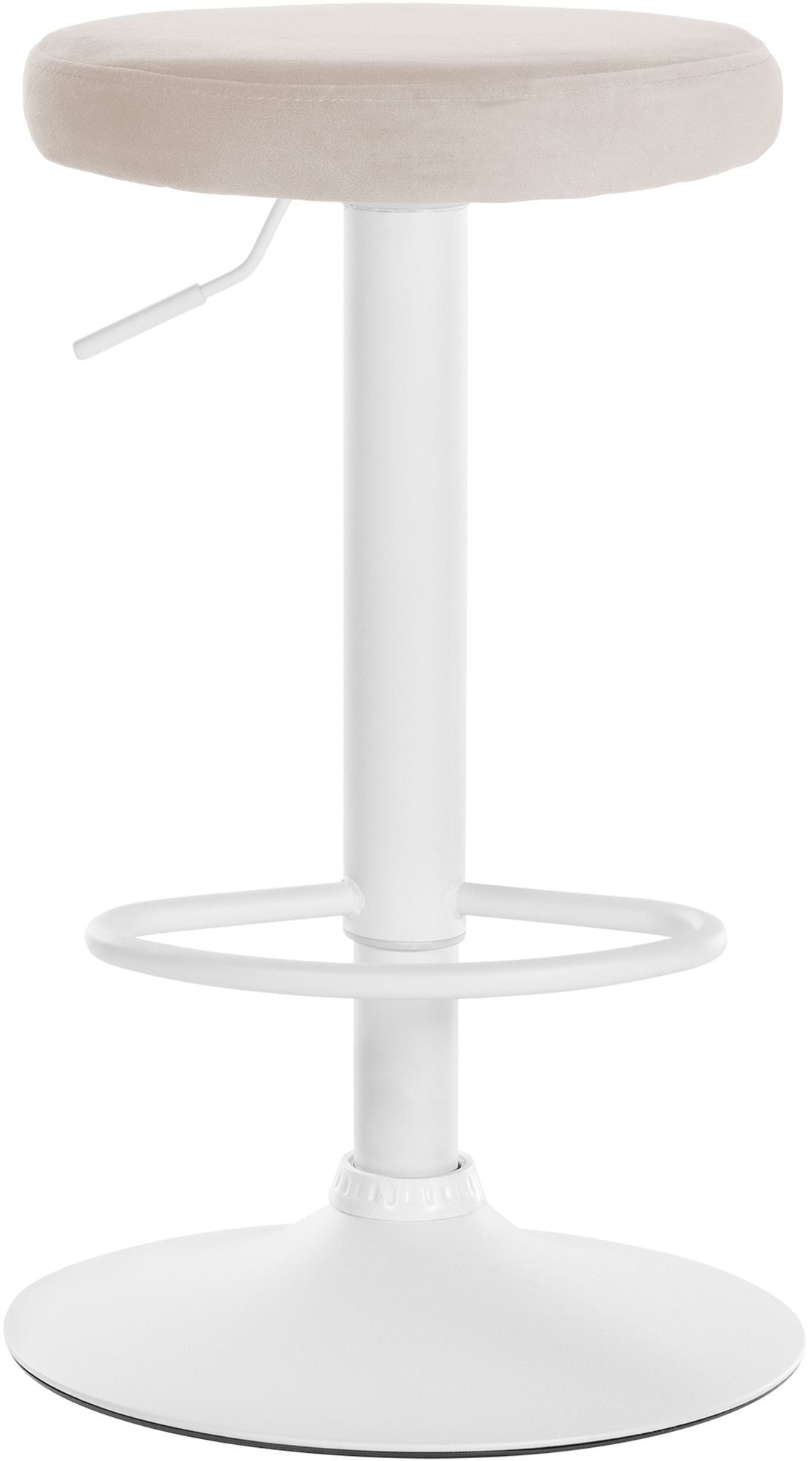Set van 2 barkrukken Ponte fluweel creme,Metaal mat wit creme
