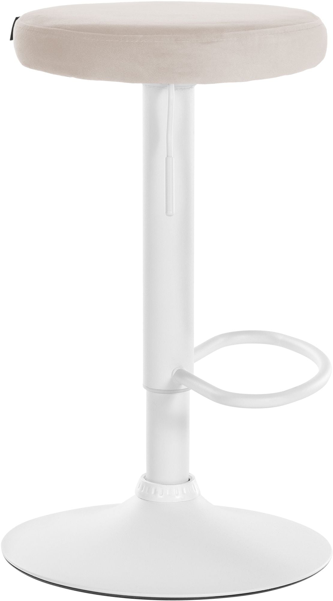 Set van 2 barkrukken Ponte fluweel creme,Metaal mat wit creme