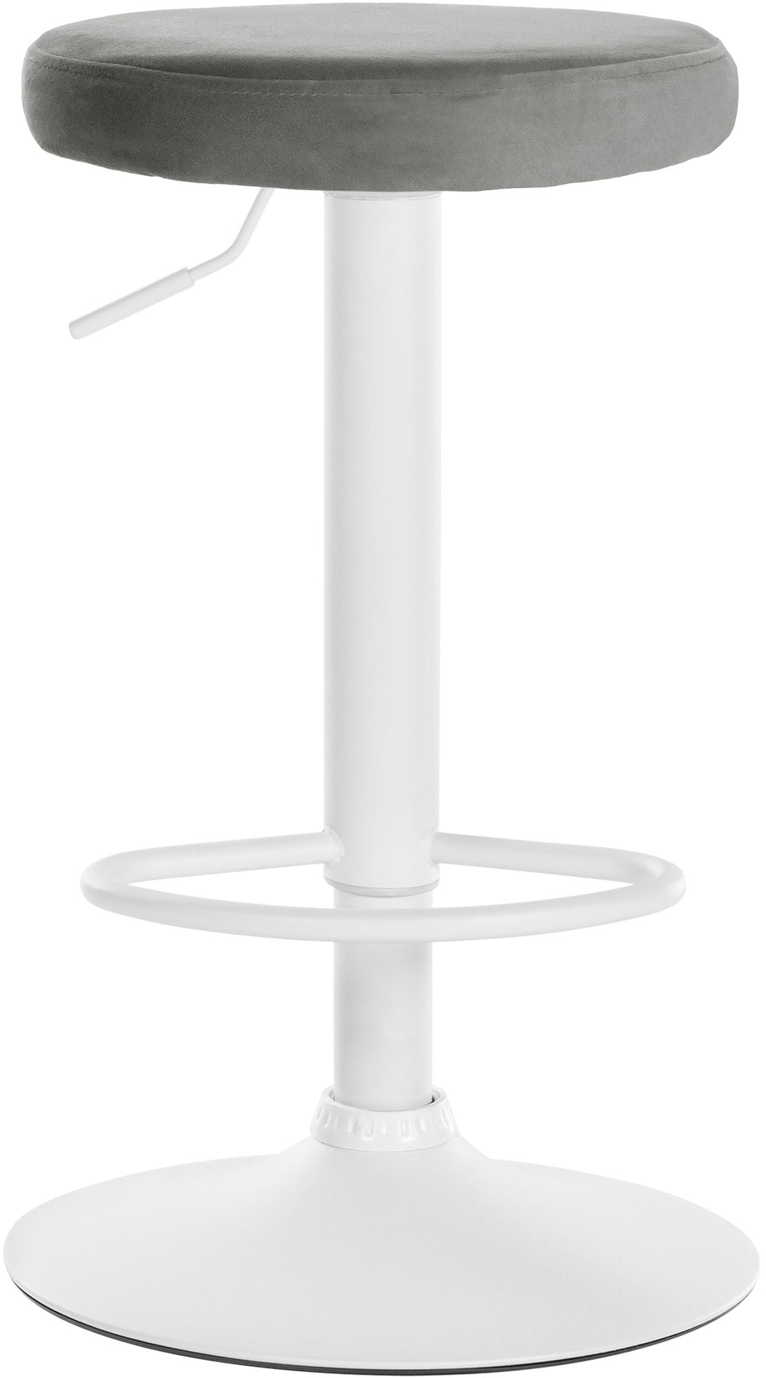 Set van 2 barkrukken Ponte fluweel grijs,Metaal mat wit grau