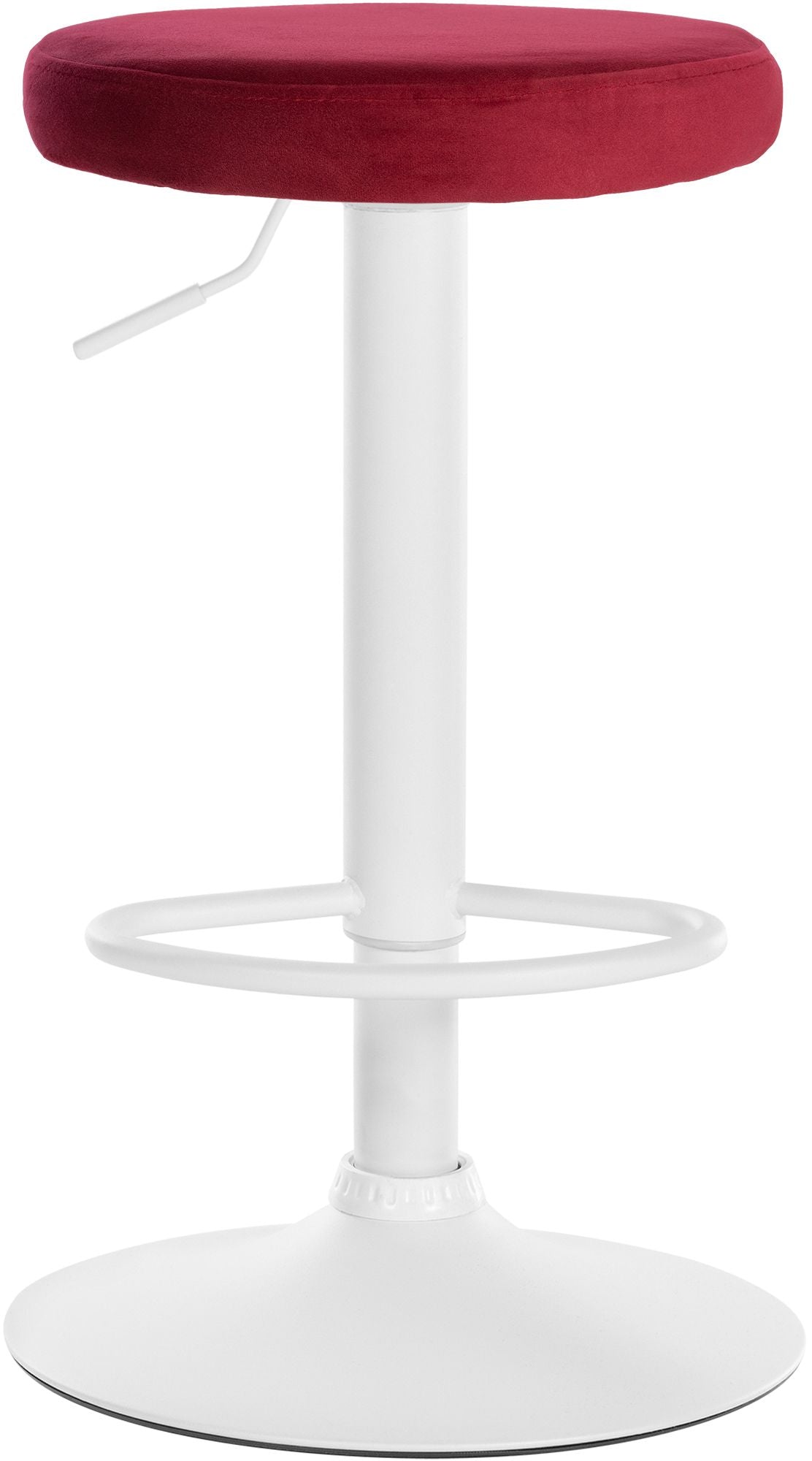 Set van 2 barkrukken Ponte fluweel rood,Metaal mat wit rot
