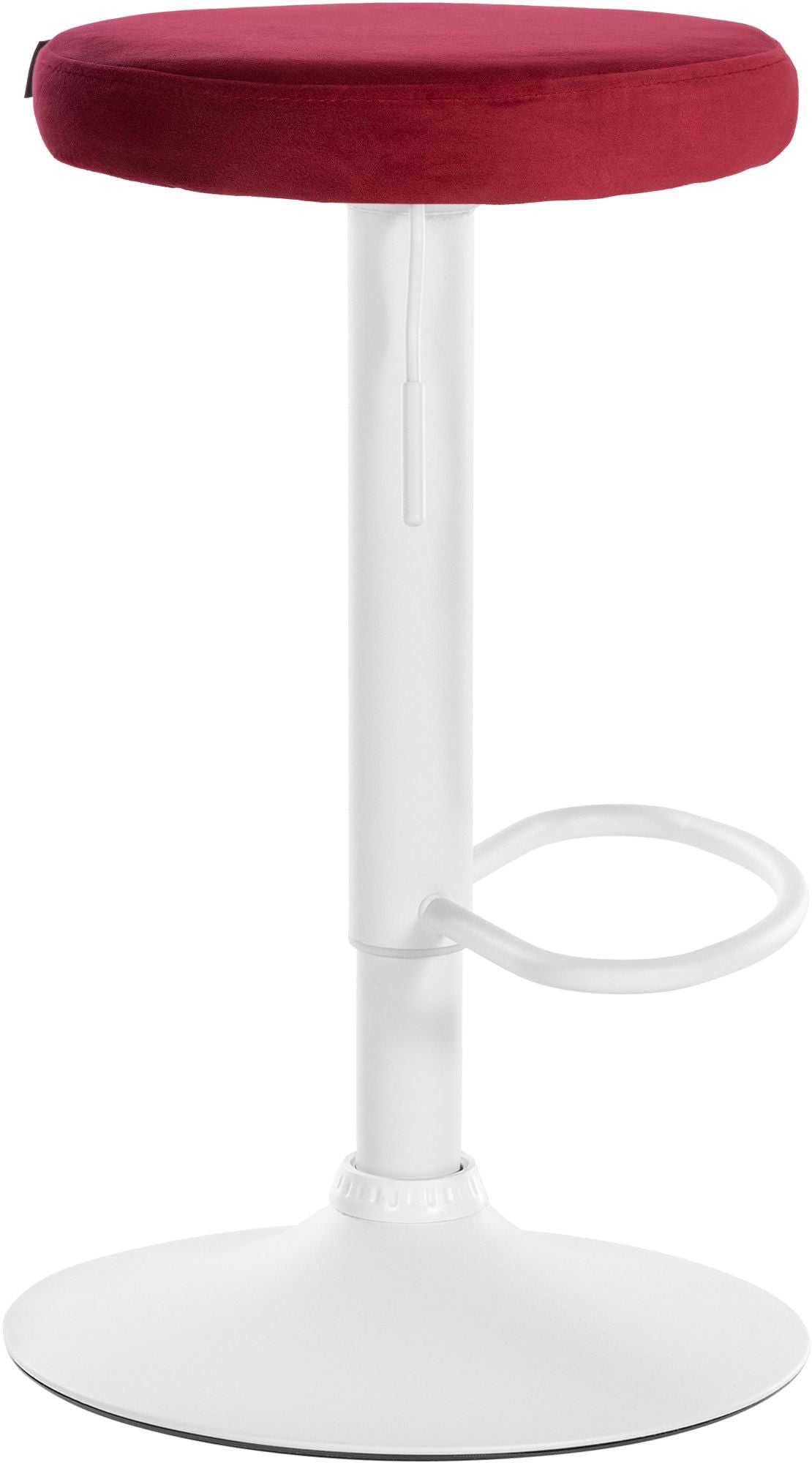 Set van 2 barkrukken Ponte fluweel rood,Metaal mat wit rot