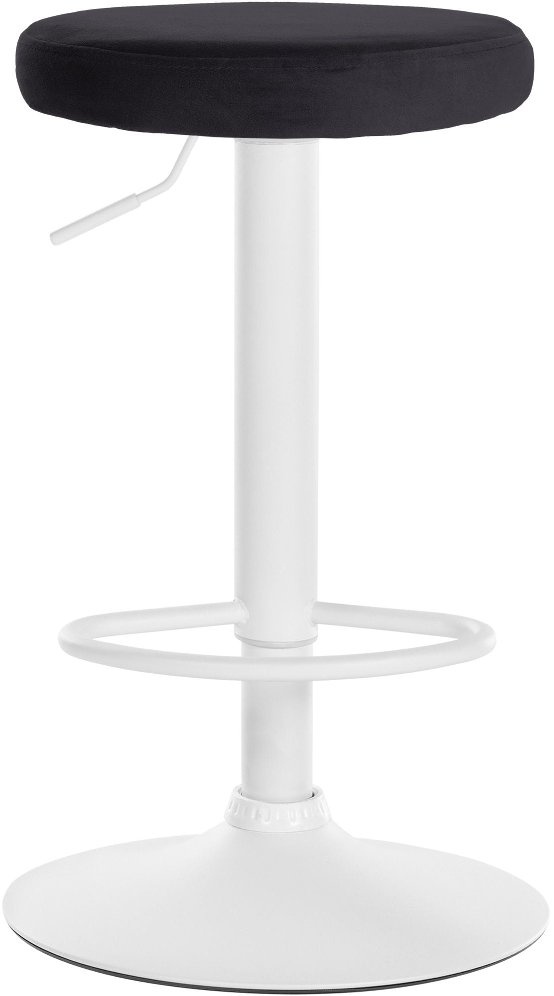 Set van 2 barkrukken Ponte fluweel zwart,Metaal mat wit schwarz