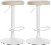 Set van 2 barkrukken Ponte kunstleer creme,Metaal mat wit creme