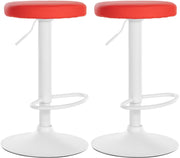 Set van 2 barkrukken Ponte kunstleer rood,Metaal mat wit rot