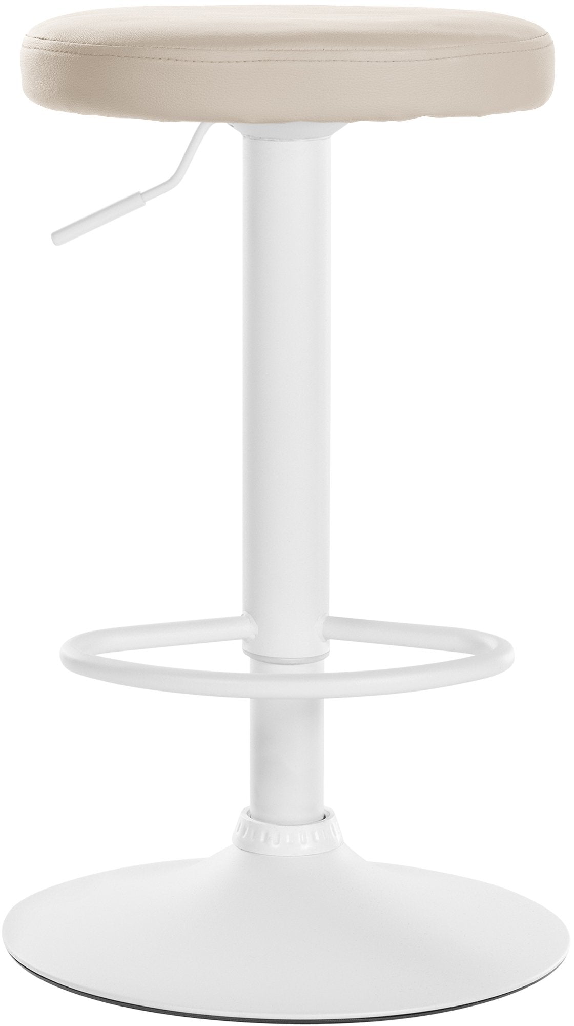 Set van 2 barkrukken Ponte kunstleer creme,Metaal mat wit creme
