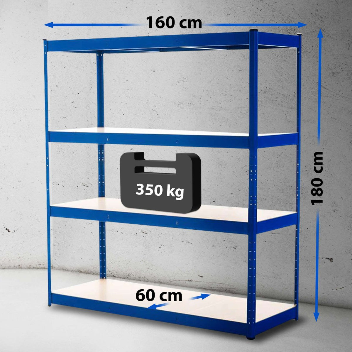 Stelling 160x60x180 cm blauw blau