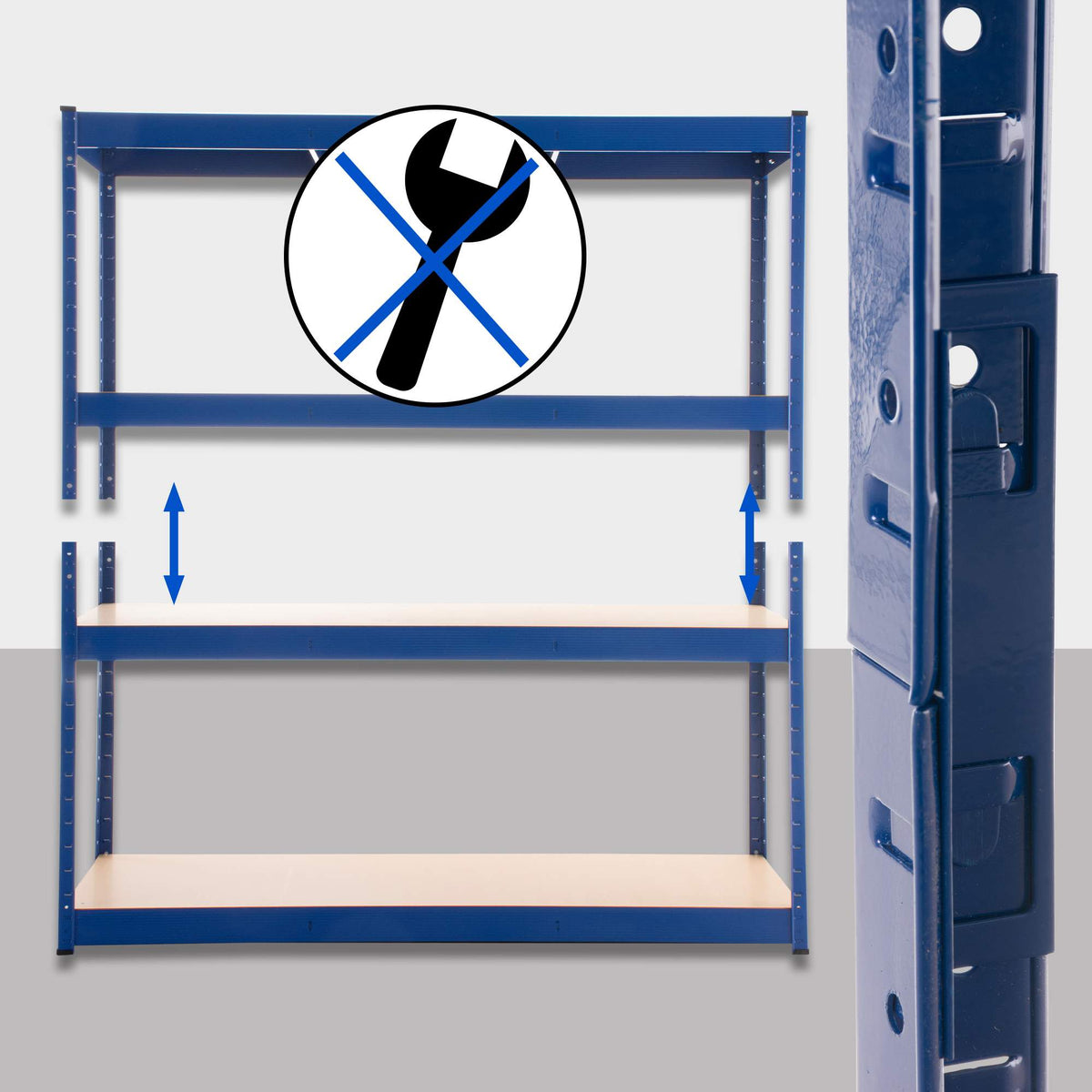 Stelling 160x60x180 cm blauw blau