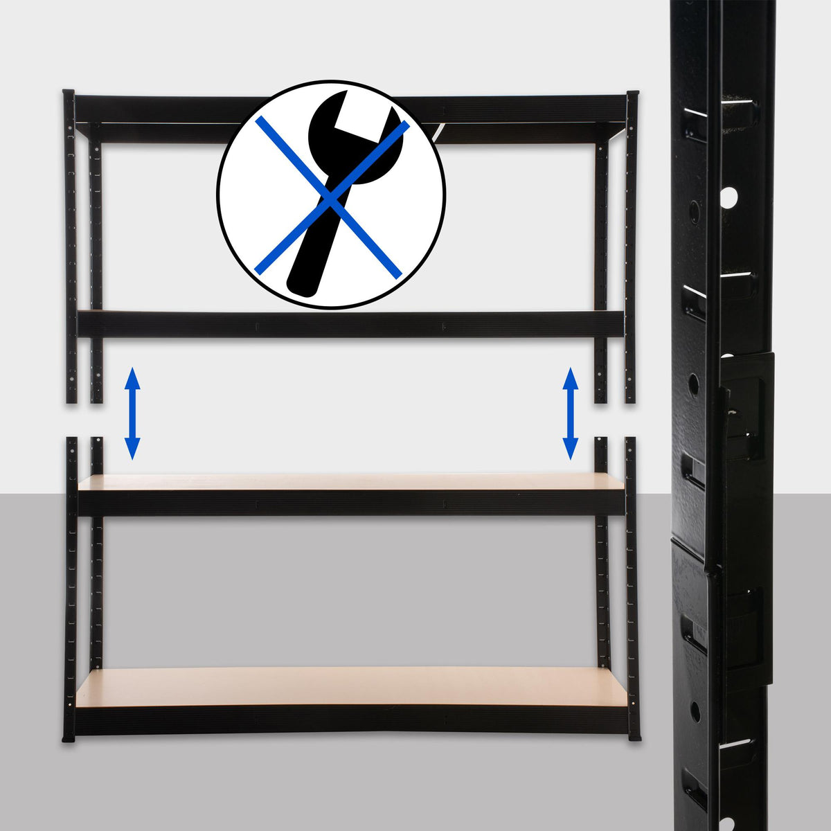 Stelling 160x60x180 cm zwart schwarz