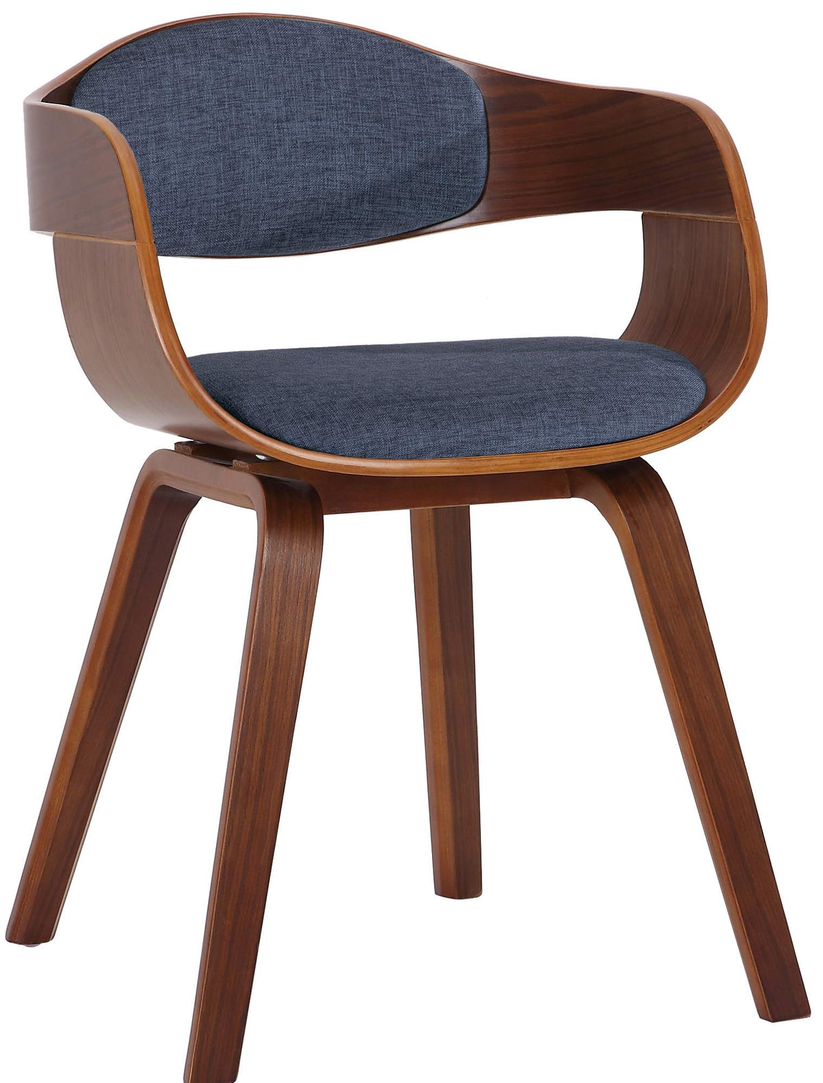 Bezoekersstoel Kingston Stof walnoot/blauw walnuss/blau