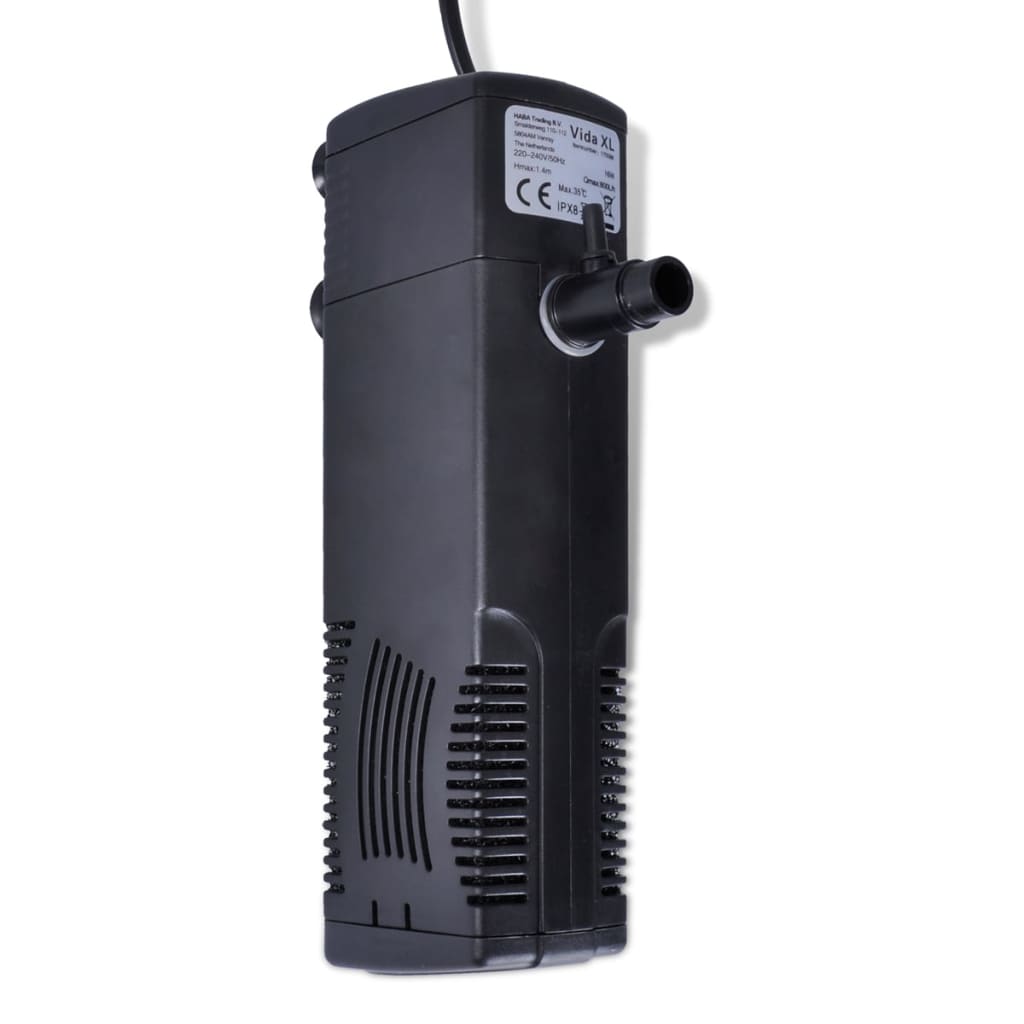 vidaXL Aquariumfilterpomp met actief koolstof 300 L/u