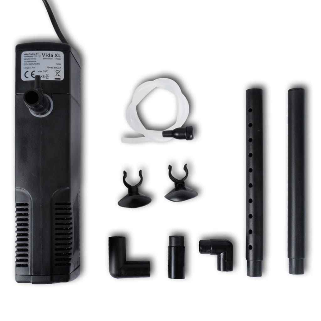 vidaXL Aquariumfilterpomp met actief koolstof 300 L/u