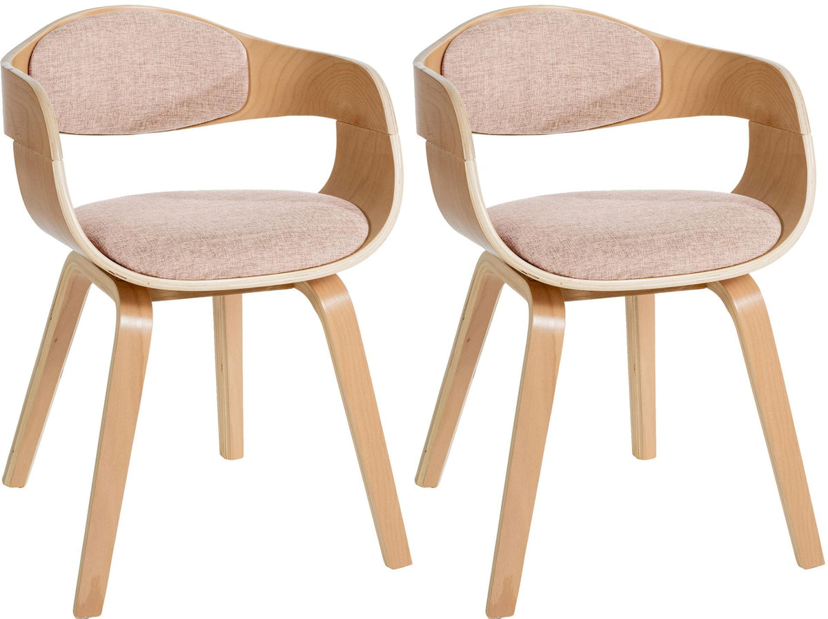 Set van 2 Kingston eetkamerstoelen Stof natura/creme natura/creme