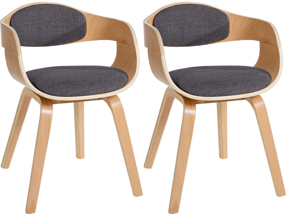 Set van 2 Kingston eetkamerstoelen Stof natura/licht grijs natura/hellgrau