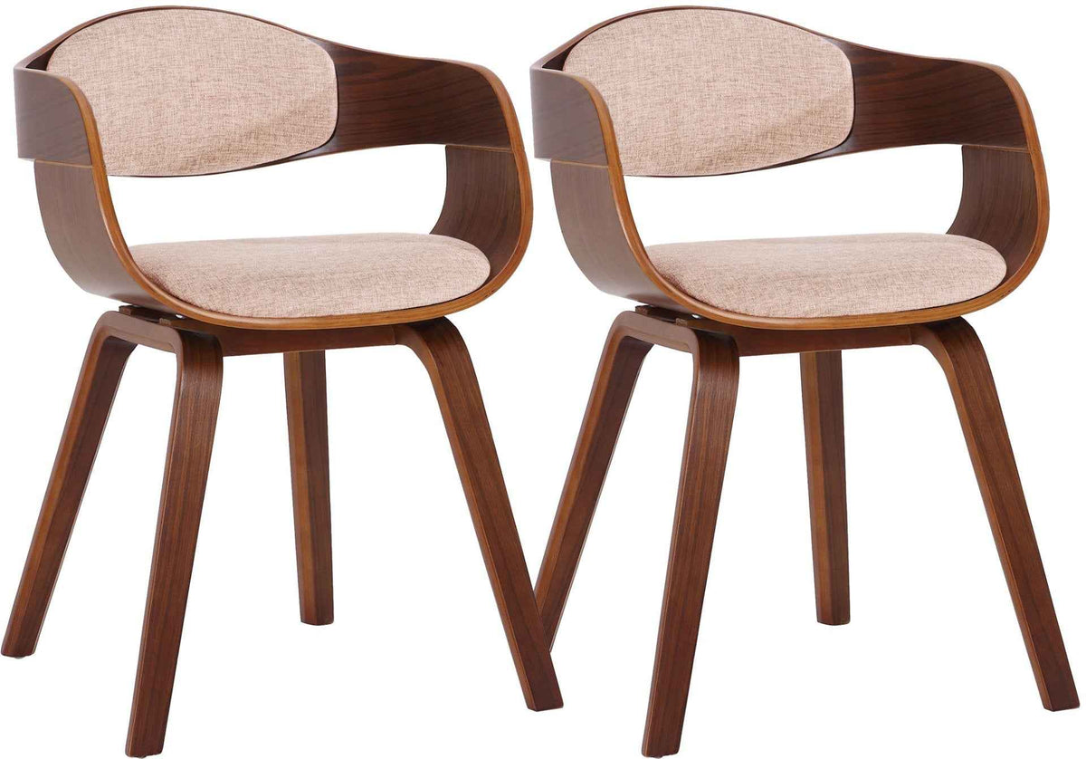 Set van 2 Kingston eetkamerstoelen Stof walnoot/creme walnuss/creme