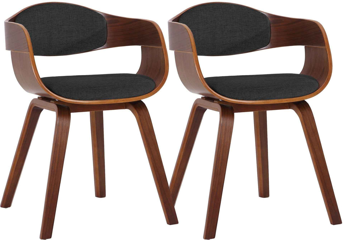 Set van 2 Kingston eetkamerstoelen Stof walnoot/donkergrijs walnuss/dunkelgrau