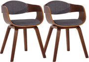 Set van 2 Kingston eetkamerstoelen Stof walnoot/lichtgrijs walnuss/hellgrau