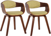 Set van 2 Kingston eetkamerstoelen Stof walnoot/lichtgroen walnuss/hellgrün