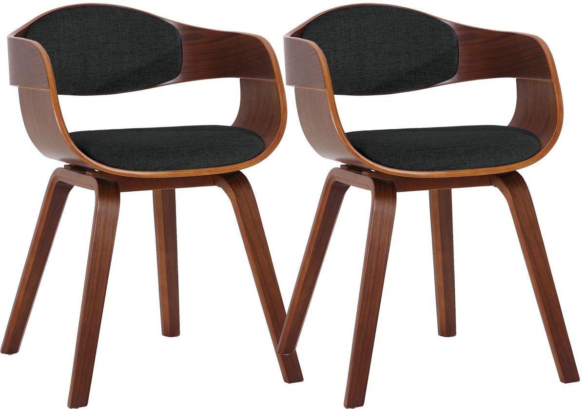 Set van 2 Kingston eetkamerstoelen Stof walnoot/zwart walnuss/schwarz