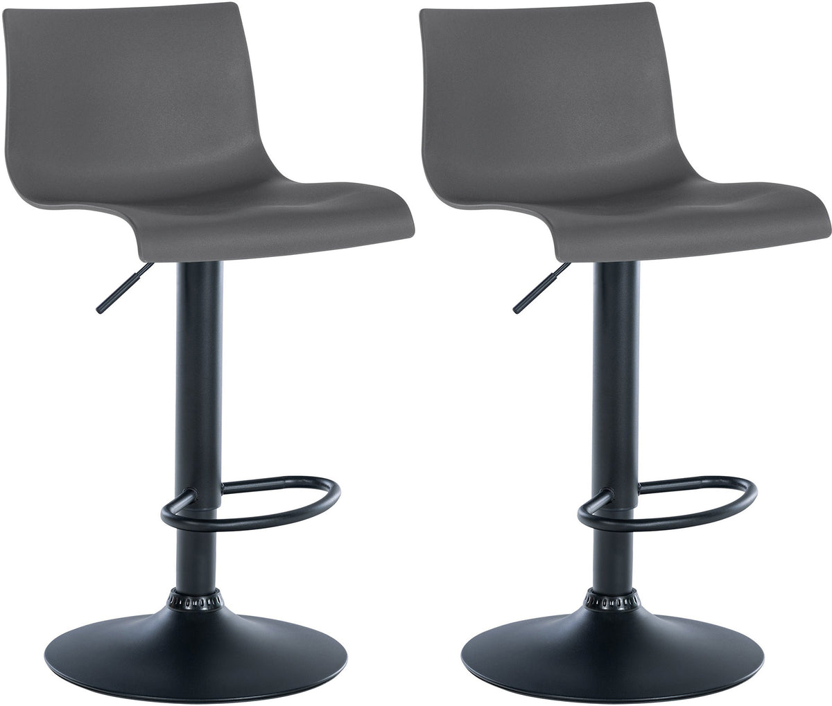 2er Set Barhocker Branford Kunststoff grau