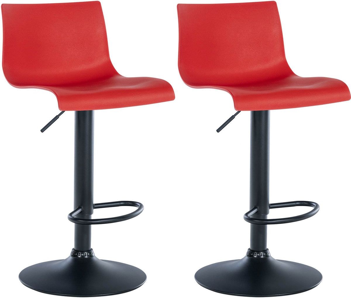 2er Set Barhocker Branford Kunststoff rot