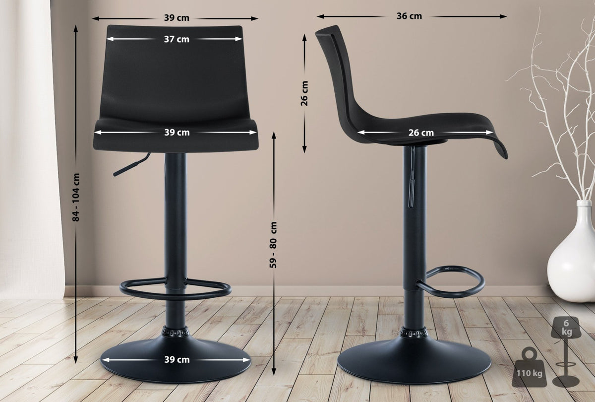 2er Set Barhocker Branford Kunststoff schwarz