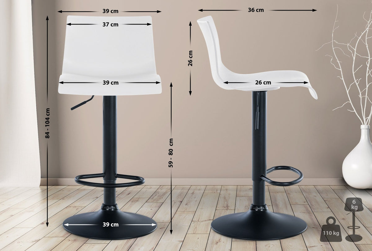 2er Set Barhocker Branford Kunststoff weiß