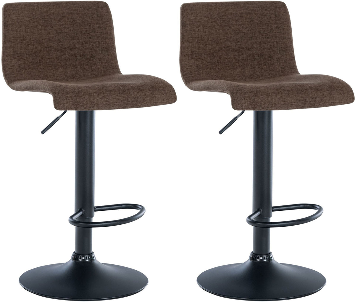 2er Set Barhocker Branford Stoff braun