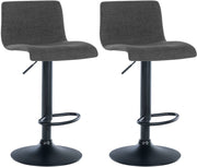 2er Set Barhocker Branford Stoff dunkelgrau