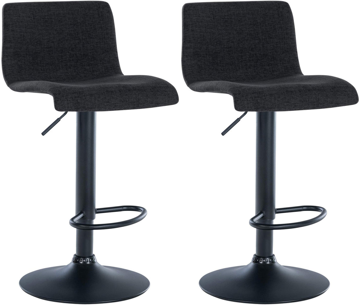 2er Set Barhocker Branford Stoff schwarz